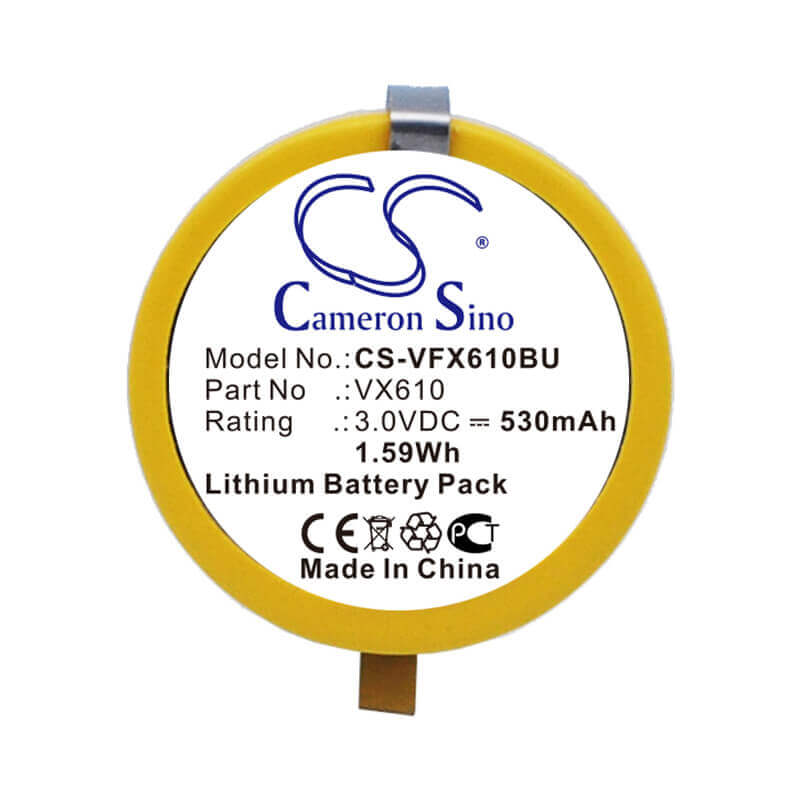 3.0V, Lithium, 530mAh, CMOS / BackUp battery fits Verifone, VX610, VX610 wireless credit card mac, 1.59Wh CMOS / BackUp Cameron Sino Technology Limited