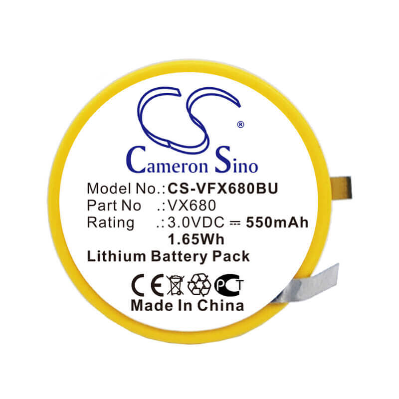 3.0V, Lithium, 550mAh, CMOS / BackUp battery fits Verifone, VX680, vx680 wireless credit card mac, 1.65Wh CMOS / BackUp Cameron Sino Technology Limited