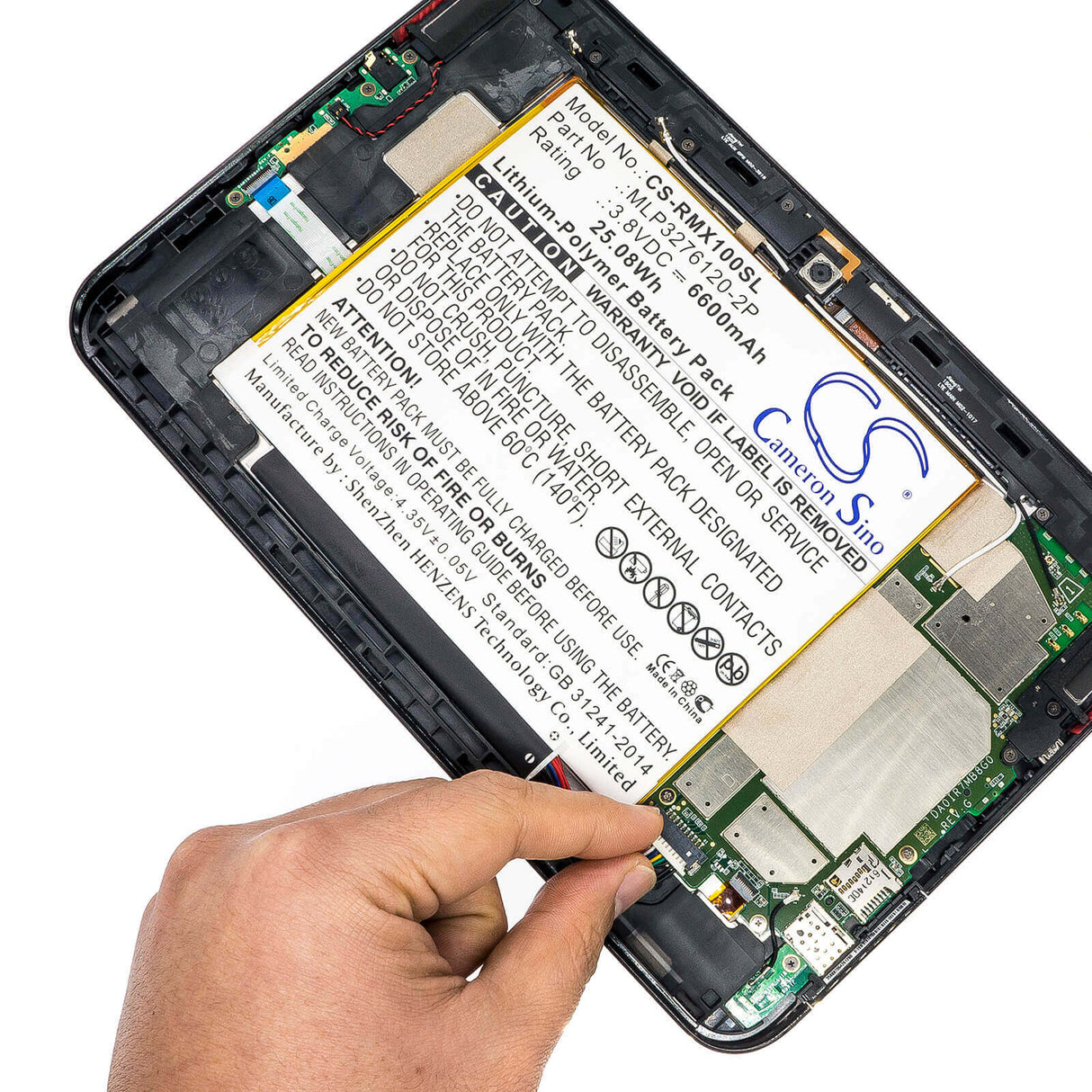 3.8V, Li-Polymer, 6600mAh, Tablet battery fits Verizon, Mlp3276120-2p, Ellipsis 10, Ellipsis 10 16gb, 25.08Wh Tablet Cameron Sino Technology Limited