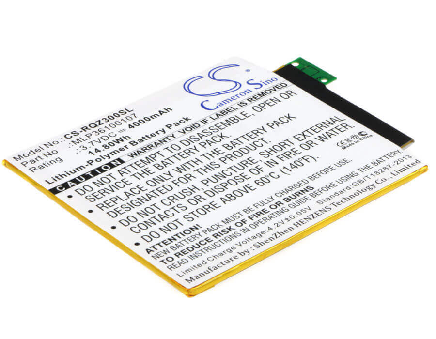 3.7V, Li-Polymer, 4000mAh, Tablet battery fits Verizon, Mlp36100107, Ellipsis 8, Ellipsis Kids, 14.80Wh Tablet Cameron Sino Technology Limited