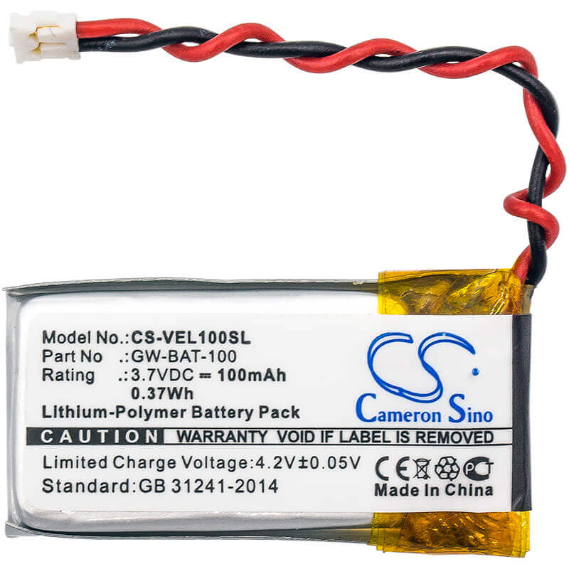 3,7V, Li-Polymer, 100mAh, Batterie d'équipement adaptée à Vernier, Gw-bat-100, Amplificateur d'électrode, Go Wireless, 0,37Wh Équipement, Enquête, Test Cameron Sino Technology Limited (Suspendu)
