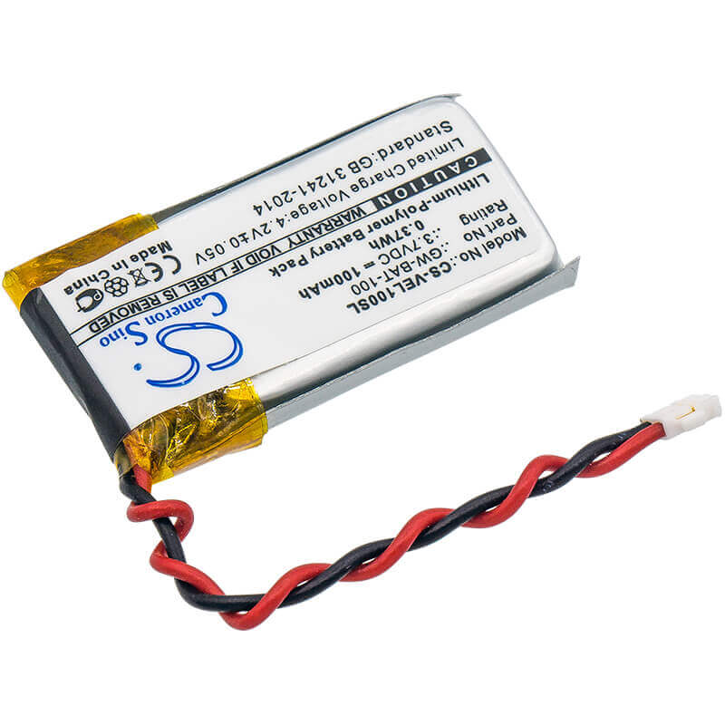3,7V, Li-Polymer, 100mAh, Batterie d'équipement adaptée à Vernier, Gw-bat-100, Amplificateur d'électrode, Go Wireless, 0,37Wh Équipement, Enquête, Test Cameron Sino Technology Limited (Suspendu)