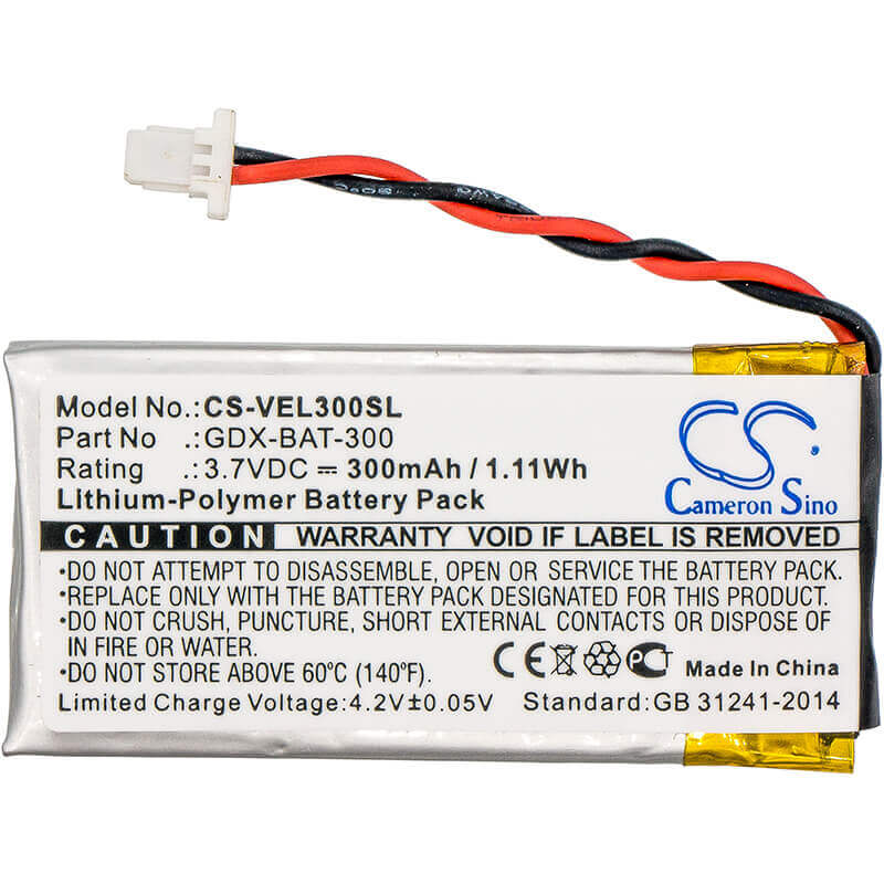 3.7V, Li-Polymer, 300mAh, Equipment battery fits Vernier, Gdx-bat-300, Go Direct Acceleration Sensor, Go Direct Ammonium Ion-selecti, 1.11Wh Equipment, Survey, Test Cameron Sino Technology Limited
