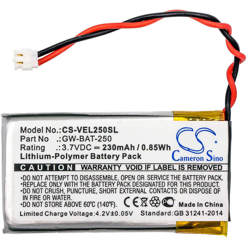 3.7V, Li-Polymer, 230mAh, Equipment battery fits Vernier, Gw-bat-250, Go Wireless Link, 0.85Wh Equipment, Survey, Test Cameron Sino Technology Limited
