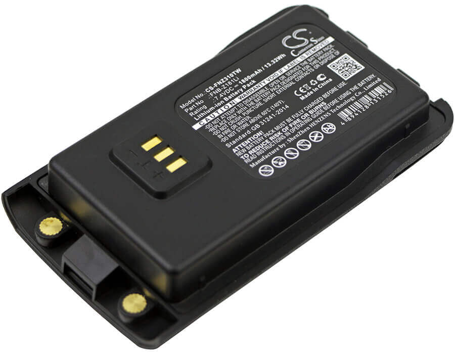 7.4V, Li-ion, 1800mAh, Two-Way Radio battery fits Vertex, Fnb-z181li, Evx-c31, Vz-30, 13.32Wh Two-Way Radio Cameron Sino Technology Limited