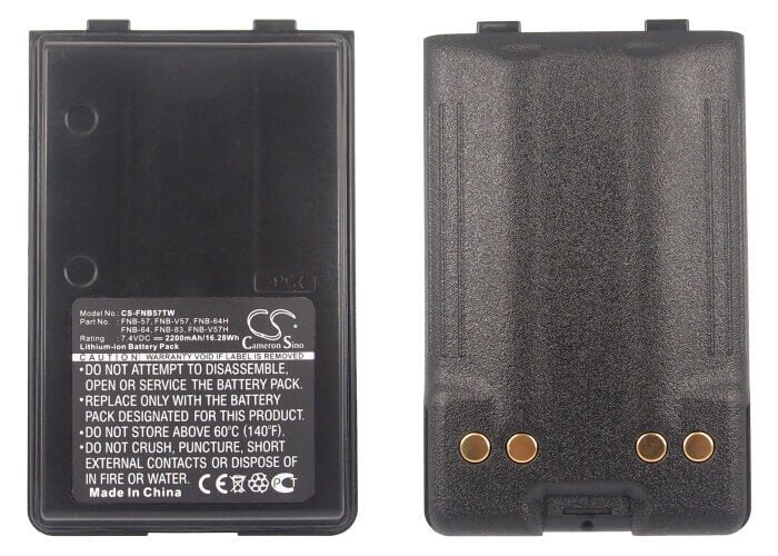 7.4V, Li-ion, 2200mAh, Two-Way Radio battery fits Vertex, Yaesu, Fnb-57, Ft60, Ft-60, 16.28Wh Two-Way Radio Cameron Sino Technology Limited