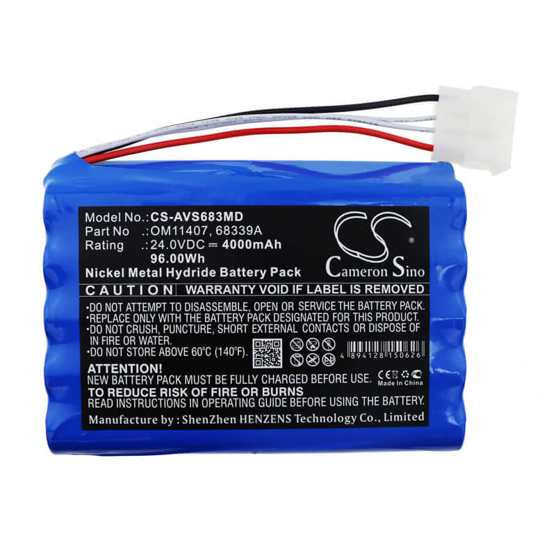 24.0V, Ni-MH, 4000mAh, Medical battery fits Carefusion, Bird, Viasys Healthcare, 68339, Avea Vent 68339, 96.00Wh Medical Cameron Sino Technology Limited (Medical)