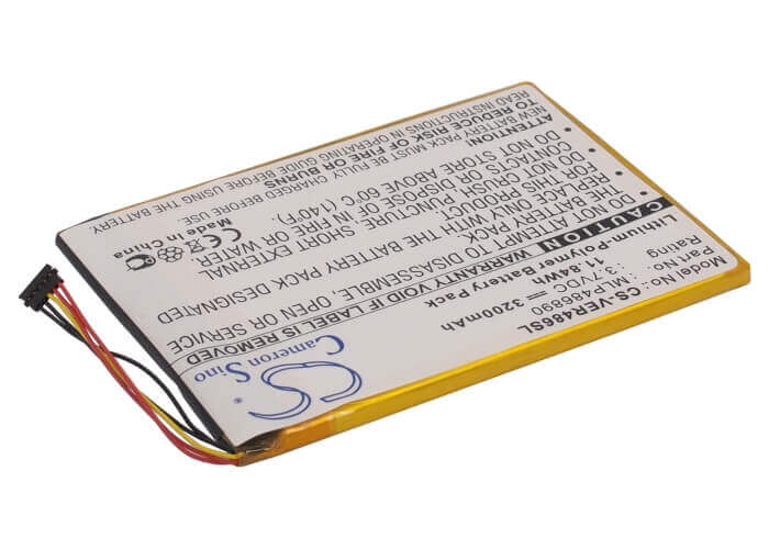 3.7V, Li-Polymer, 3200mAh, Tablet battery fits Viewsonic, Mlp486890, Zoompad, 11.84Wh Tablet Cameron Sino Technology Limited