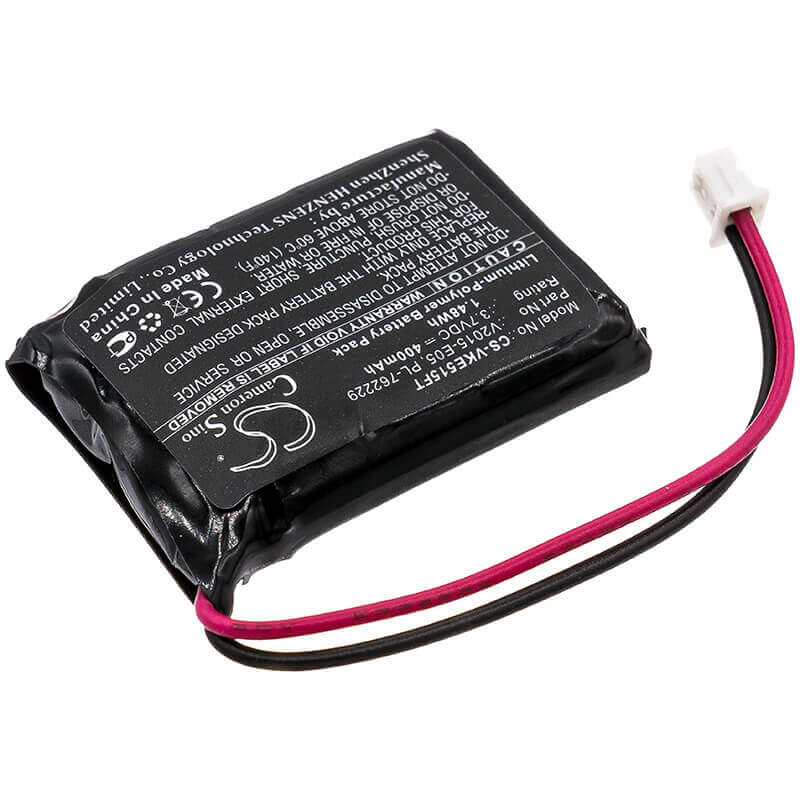 3.7V, Li-Polymer, 400mAh, Flashlight battery fits Vikli, Pl-762229, E05 V2015, V2015-e05, 1.48Wh Flashlight Cameron Sino Technology Limited