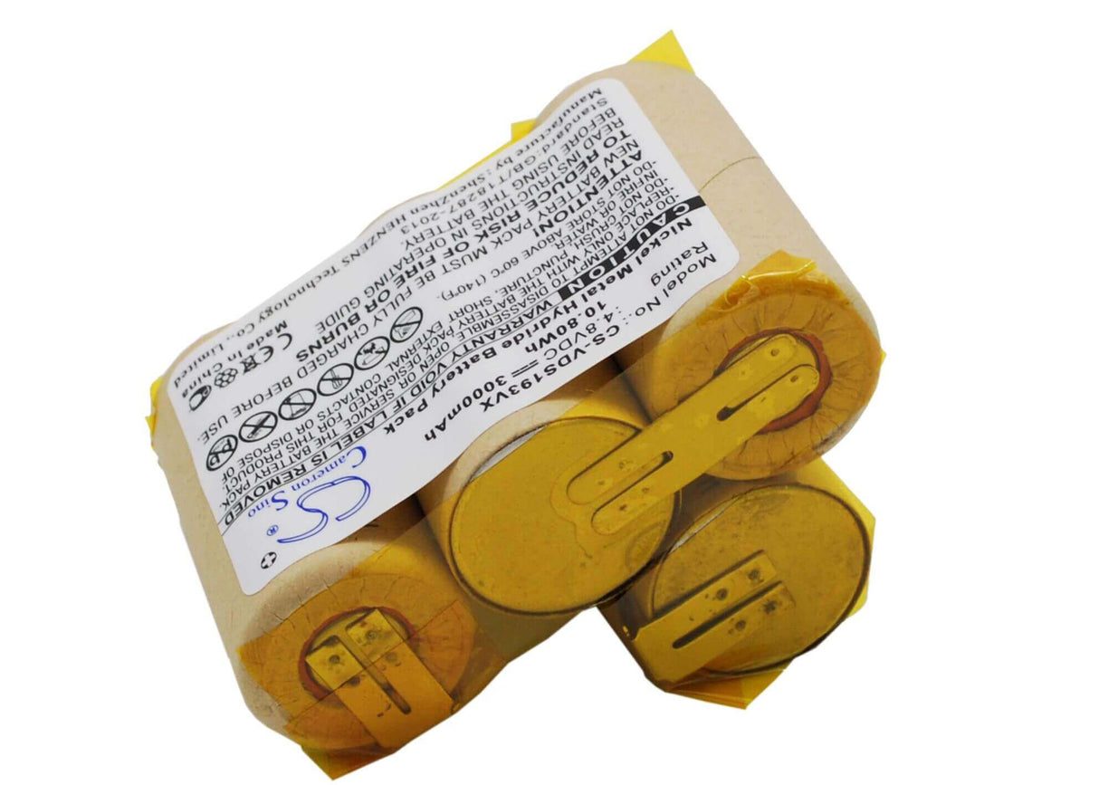 4.8V, Ni-MH, 3000mAh, Vacuum battery fits Vileda, As-193e9a, S01, 14.4Wh Vacuum Cameron Sino Technology Limited