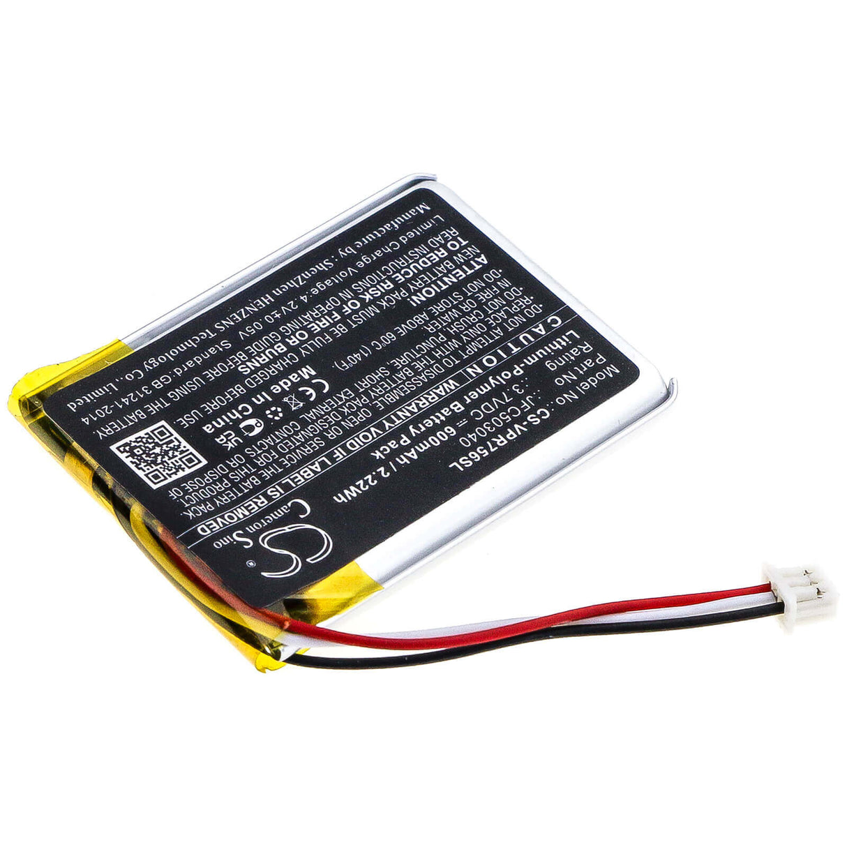 3.7V, Li-Polymer, 600mAh, batterie de démarrage à distance compatible avec Clifford, Viper, Jfc503040, 7541x, 2.22Wh systèmes de démarrage et d'entrée à distance Cameron Sino Technology Limited