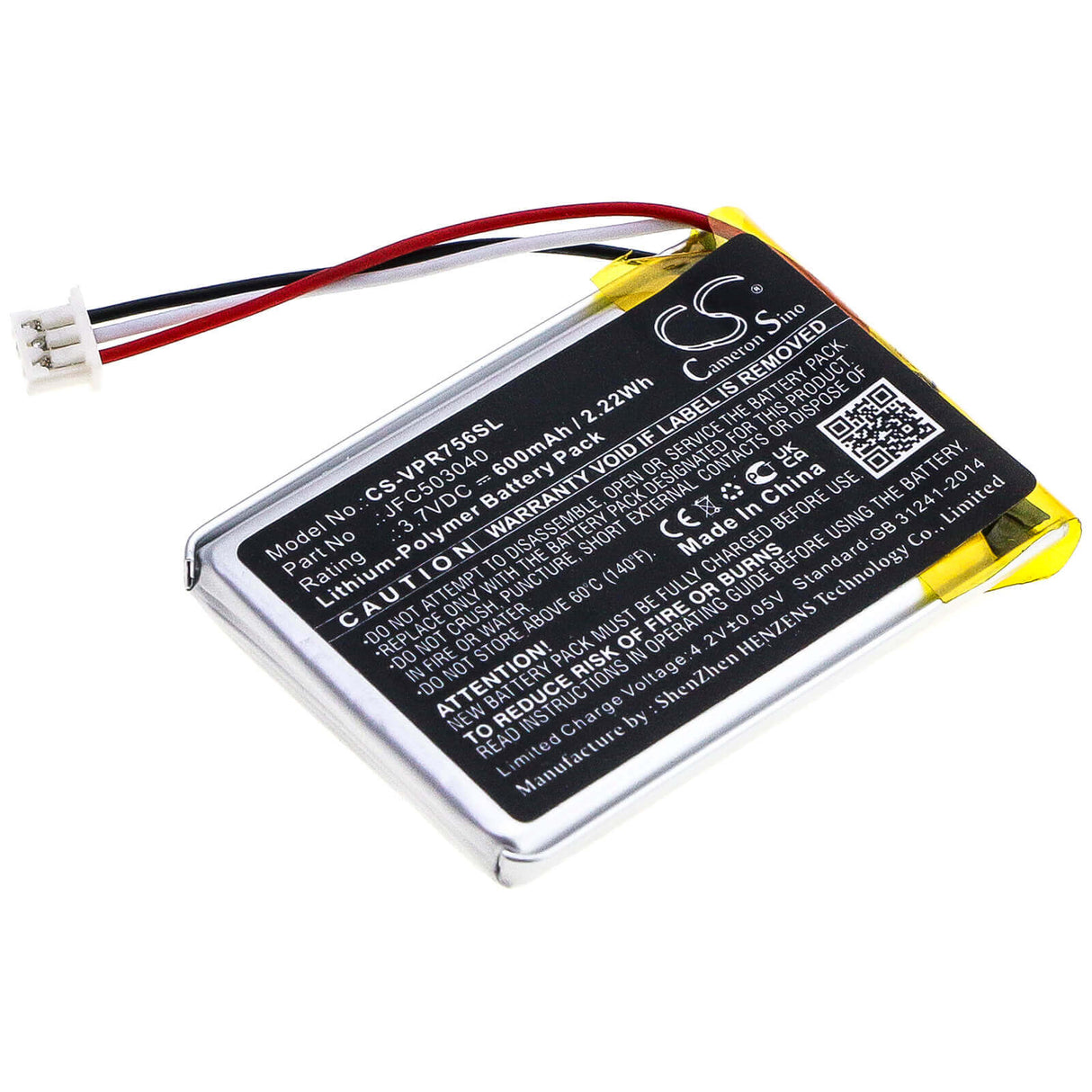 3.7V, Li-Polymer, 600mAh, batterie de démarrage à distance compatible avec Clifford, Viper, Jfc503040, 7541x, 2.22Wh systèmes de démarrage et d'entrée à distance Cameron Sino Technology Limited