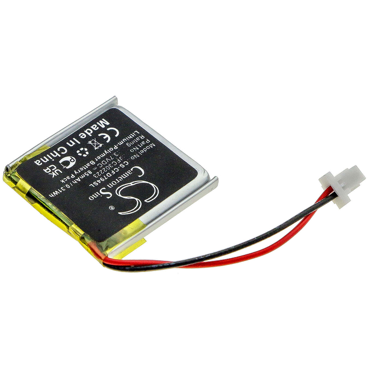 3,7V, Li-Polymère, 85mAh, batterie de démarrage à distance compatible avec Python, Viper, Autostart, Clifford, Jfc302223, 7506as, As757, 0,31Wh Systèmes de démarrage et d'entrée à distance Cameron Sino Technology Limited