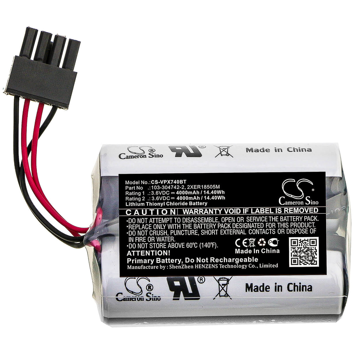 Alarm Battery For Visonic, Mcs-740, Sr-740 Pg2 3.6v, 4000mah - 14.40wh Alarm System Cameron Sino Technology Limited