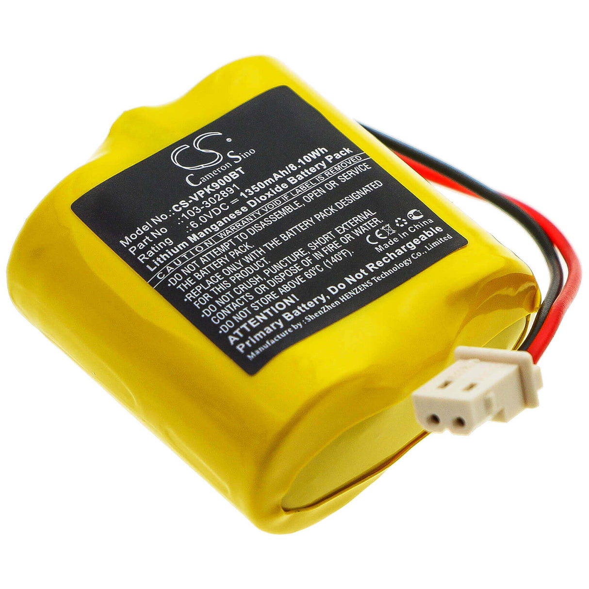 6.0V, Li-MnO2, 1350mAh, Home Security Camera battery fits Visonic, 103-302891, Neo Pg8934, Next Cam, 8.1Wh Home Security Camera Cameron Sino Technology Limited