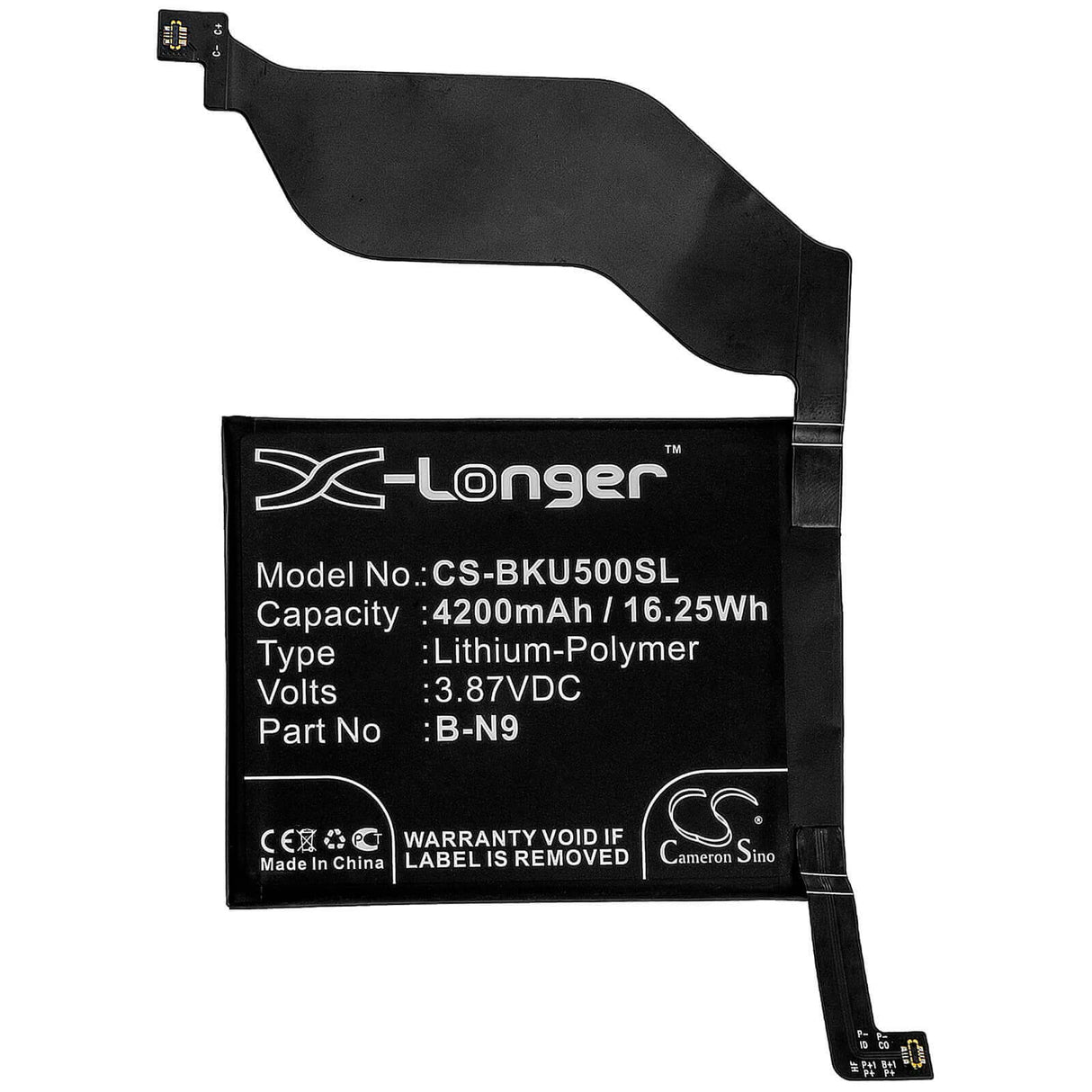 3.87V, Li-Polymer, 4200mAh, SmartPhone battery fits Vivo, B-n9, Iqoo 5 5g, V2024, 16.25Wh Mobile, SmartPhone Cameron Sino Technology Limited (Smartphone)