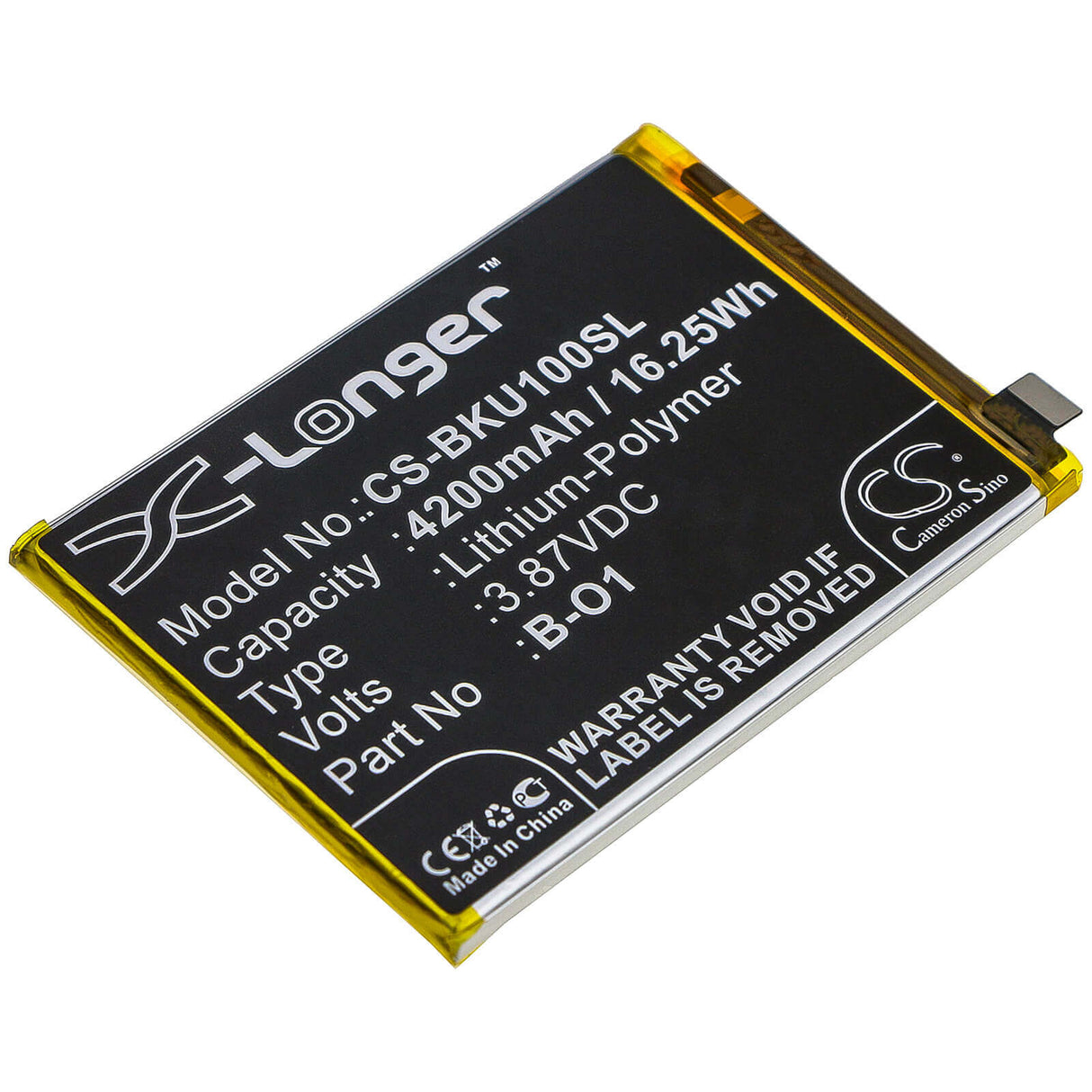 3.87V, Li-Polymer, 4200mAh, SmartPhone battery fits Vivo, B-o1, Iqoo U1, V2023, 16.25Wh Mobile, SmartPhone Cameron Sino Technology Limited (Smartphone)