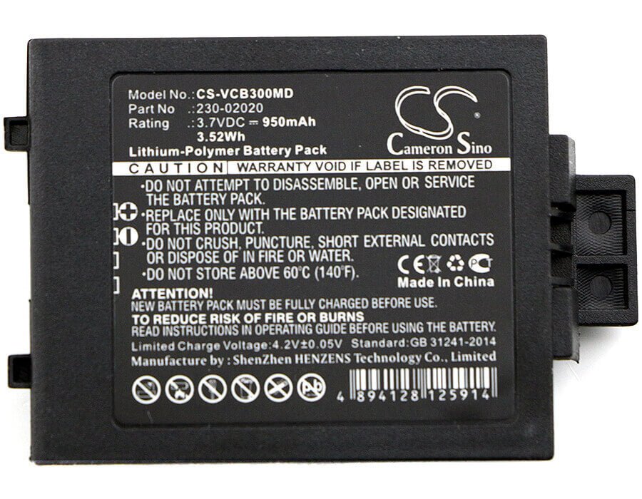 3.7V, Li-Polymer, 950mAh, Medical battery fits Vocera, 230-01924, B3000e, B3000n, 3.52Wh Medical Cameron Sino Technology Limited (Medical)