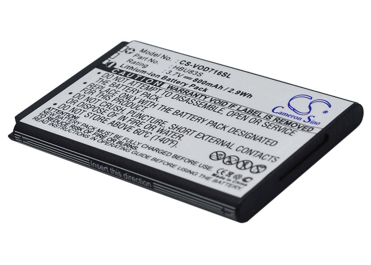 3,7V, Li-ion, 800mAh, batterie de smartphone compatible avec Vodafone, Hbu83s, 715, 716, 2,96Wh Mobile, Smartphone Cameron Sino Technology Limited (Smartphone)