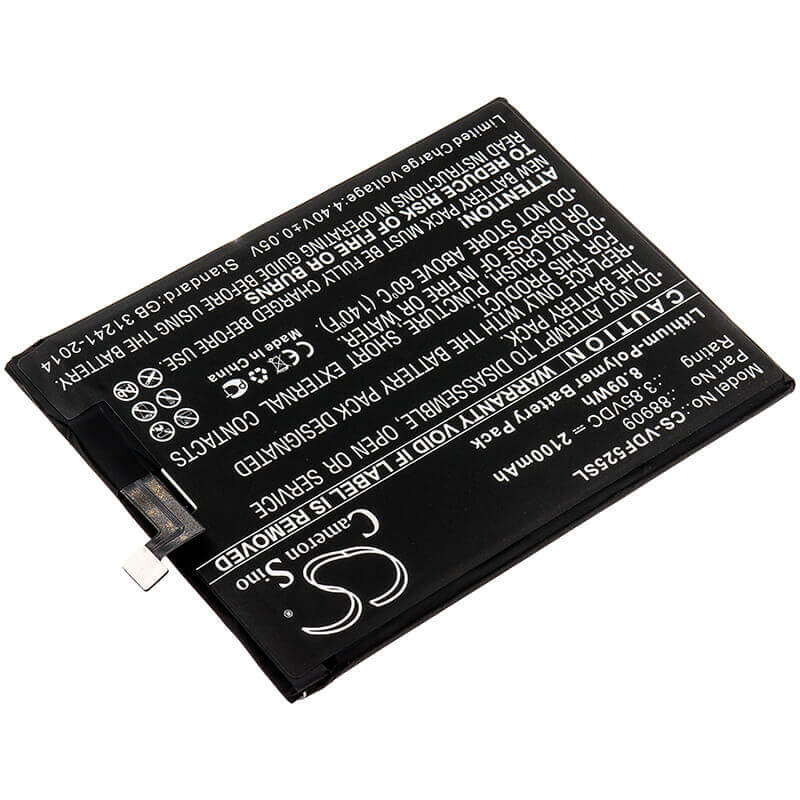 3.85V, Li-Polymer, 2100mAh, SmartPhone battery fits Vodafone, 88909, 88909, Vfd 525, 8.09Wh Mobile, SmartPhone Cameron Sino Technology Limited (Smartphone)