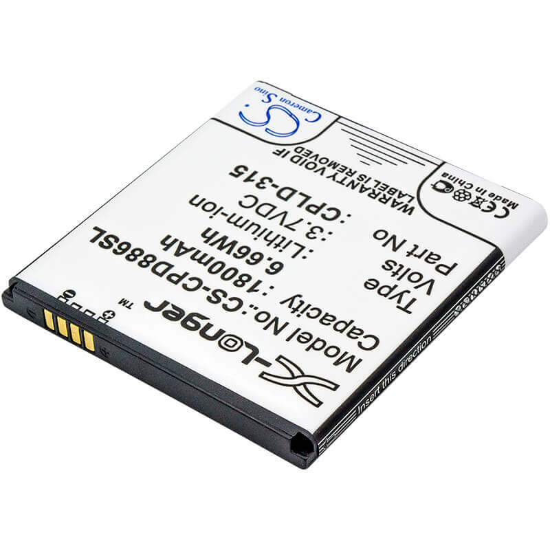 3,7V, Li-ion, 1800mAh, Batterie de smartphone compatible avec Vodafone, Cpld-315, 888n, 889n, 6,66Wh Mobile, Smartphone Cameron Sino Technology Limited (Suspendu)