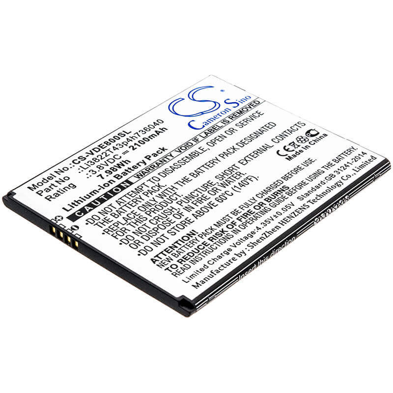 3.8V, Li-ion, 2100mAh, SmartPhone battery fits Vodafone, Zte, Li3822t43p4h736040, Smart E8, Smart N8, 7.98Wh Mobile, SmartPhone Cameron Sino Technology Limited (Smartphone)