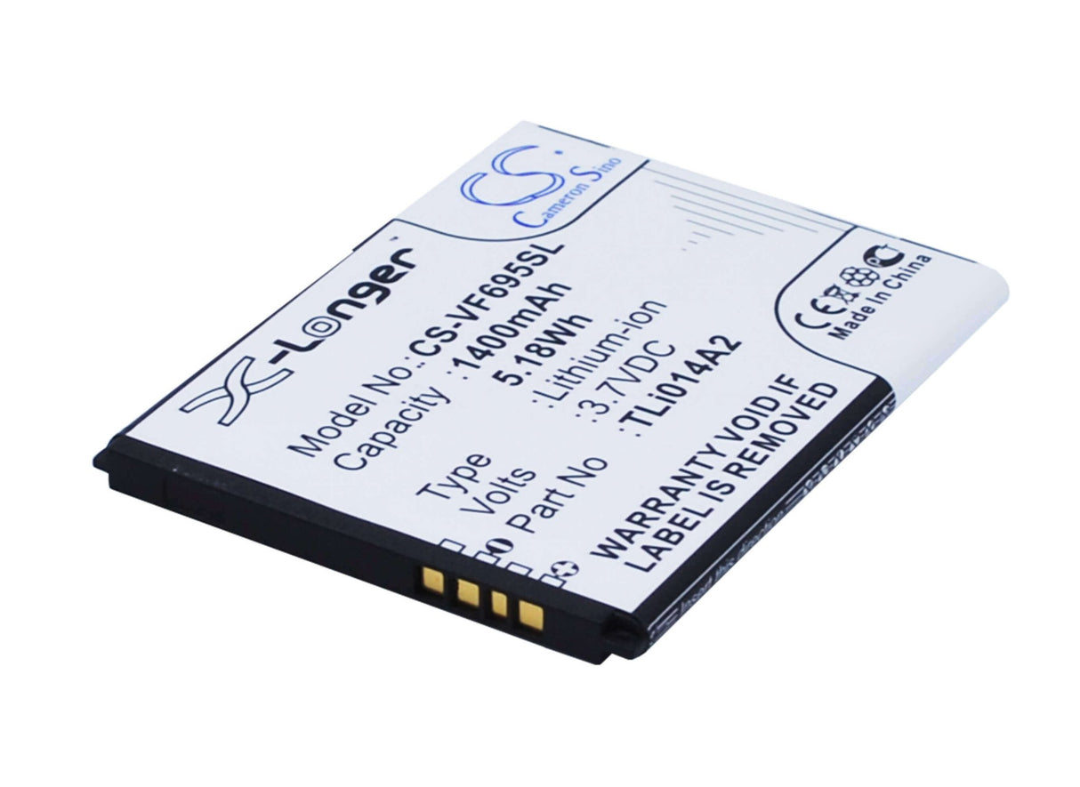 3.7V, Li-ion, 1400mAh, SmartPhone battery fits Vodafone, Tli014a2, 785 Tipo, Smart 4 Mini, 5.18Wh Mobile, SmartPhone Cameron Sino Technology Limited (Smartphone)