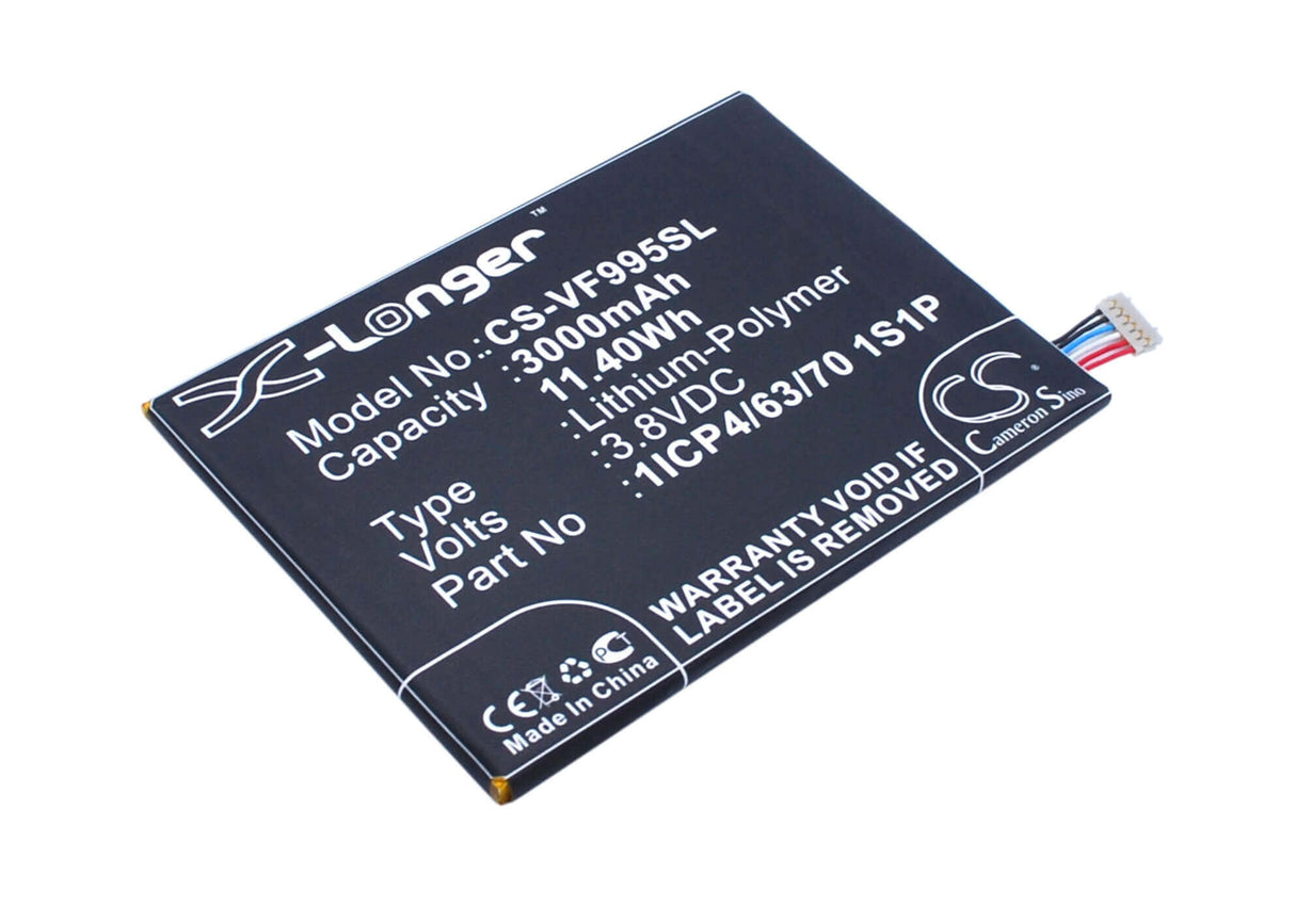 3.8V, Li-Polymer, 3000mAh, SmartPhone battery fits Vodafone, 1icp4/63/70 1s1p, Smart Ultra 6, V995, 11.4Wh Mobile, SmartPhone Cameron Sino Technology Limited (Smartphone)