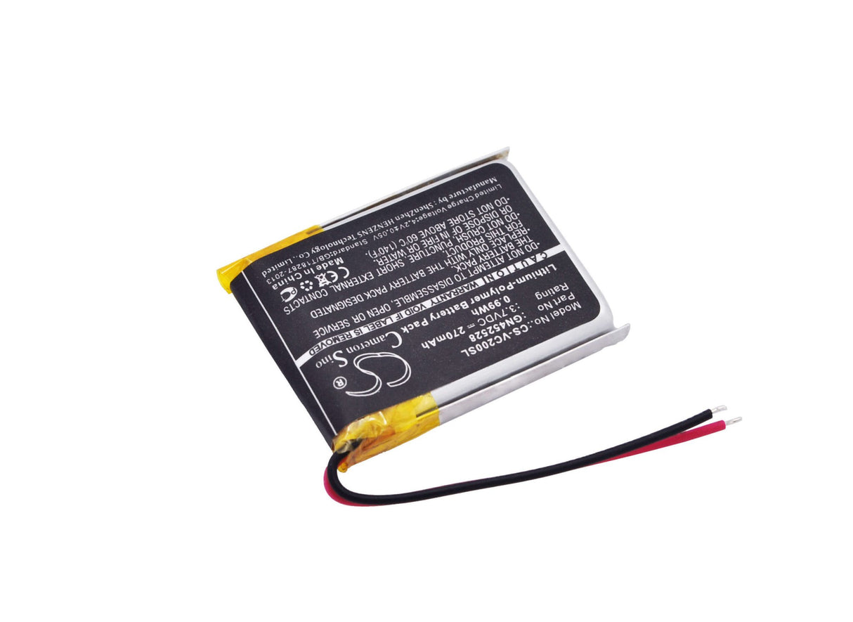 3,7V, Li-Polymer, 270mAh, batterie GPS compatible avec Voice Caddie, Gn452528, Vc200, Vc200 Voice, 1Wh GPS, Navigator Cameron Sino Technology Limited
