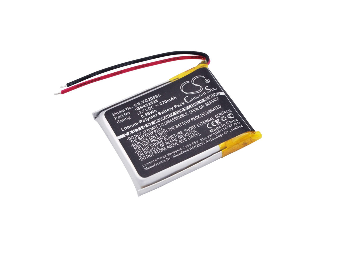3,7V, Li-Polymer, 270mAh, batterie GPS compatible avec Voice Caddie, Gn452528, Vc200, Vc200 Voice, 1Wh GPS, Navigator Cameron Sino Technology Limited