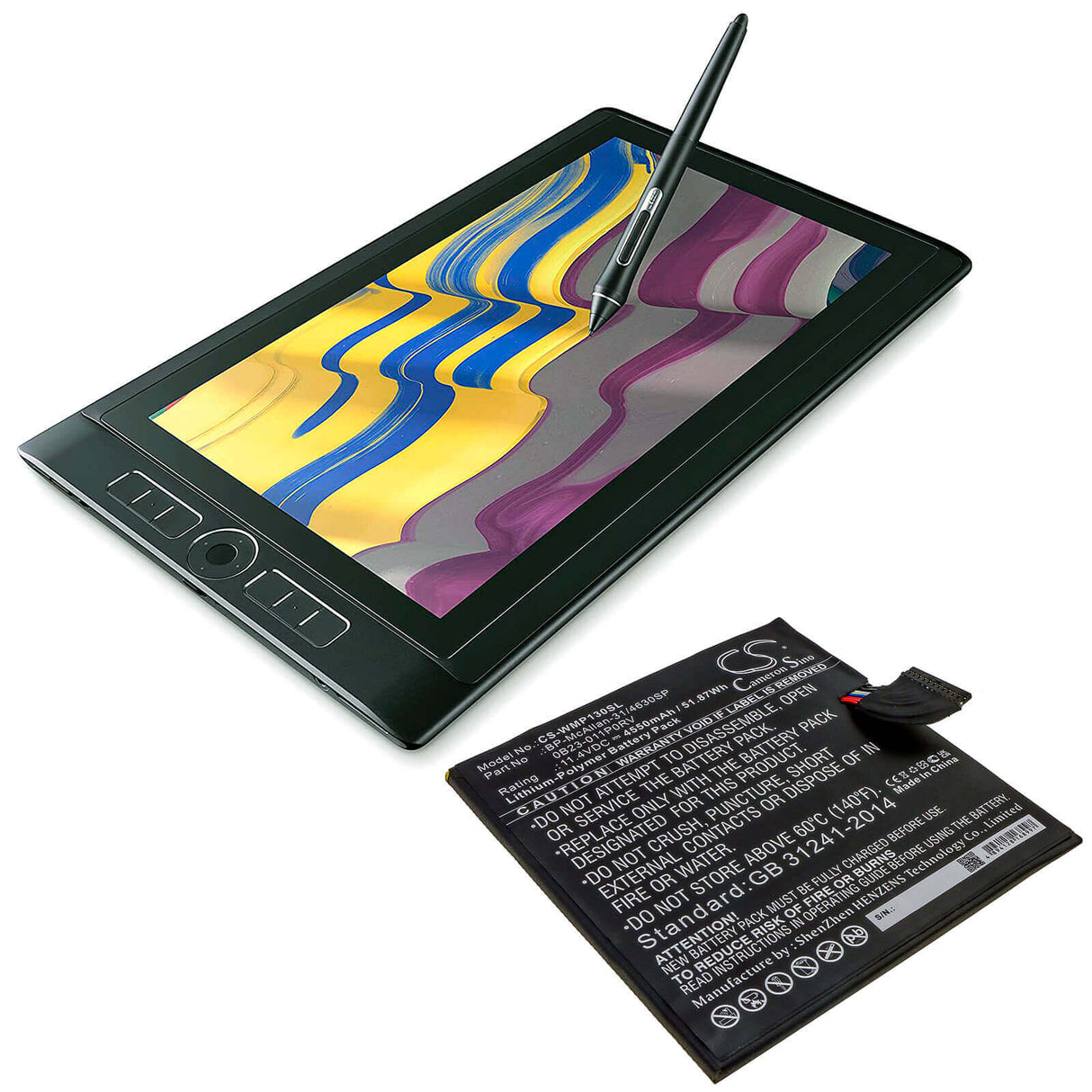 Battery For Wacom, Mobilestudio Pro 12, Mobilestudio Pro 13 11.4v, 4550mah - 51.87wh Tablet Cameron Sino Technology Limited (Suspended)