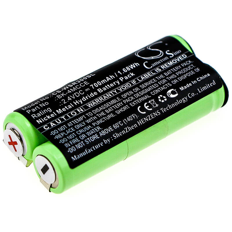 2.4V, Ni-MH, 700mAh, Toothbrush battery fits Waterpik, Bk-4mcce, 900 Sonic Toothbrush, Sensonic Plus Sr-3000, 1.68Wh Toothbrush Cameron Sino Technology Limited