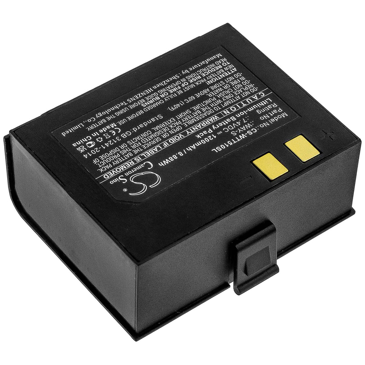 7,4V, Li-ion, 1200mAh, Batterie d'imprimante portable compatible avec Way Systems, Way-s, Imprimante Mtt 1510, Way-s, 8,88Wh Imprimante portable Cameron Sino Technology Limited