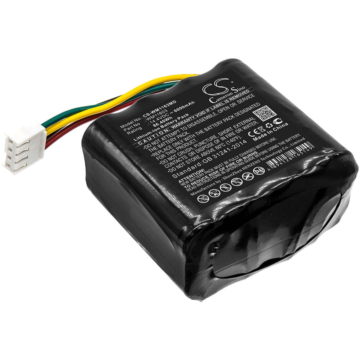 14.4V, Li-ion, 6000mAh, Medical battery fits Weinmann, Atmos, 110746-o, C261, E341, 86.4Wh Medical Cameron Sino Technology Limited (Medical)