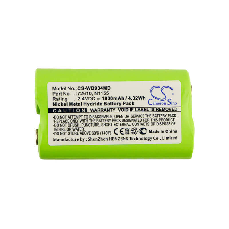 2,4V, Ni-MH, 1800mAh, Batterie médicale compatible avec Welch-allyn, 72610, Compacset 93400, Otoscope compact 93400, 4,32Wh Medical Cameron Sino Technology Limited (Médical)