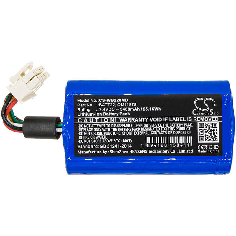 7,4V, Li-ion, 3400mAh, Batterie médicale compatible avec Welch-allyn, 901000, Connex Spot, Connex Spot Monitor, 25,16Wh Medical Cameron Sino Technology Limited (Médical)