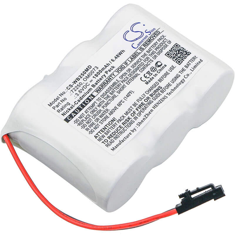 3.6V, Ni-CD, 1800mAh, Batterie médicale compatible avec Welch-allyn, 72250, Lumi View, Ophtalmoscope, 6.48Wh Technologie médicale Cameron Sino Limited (Médical)