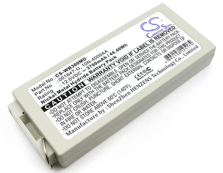 12.0V, Ni-MH, 3700mAh, Medical battery fits Welch-allyn, 001647-u, Mrl Defibrillator Pic30, Mrl Defibrillator Pic40, 44.40Wh Medical Cameron Sino Technology Limited (Medical)