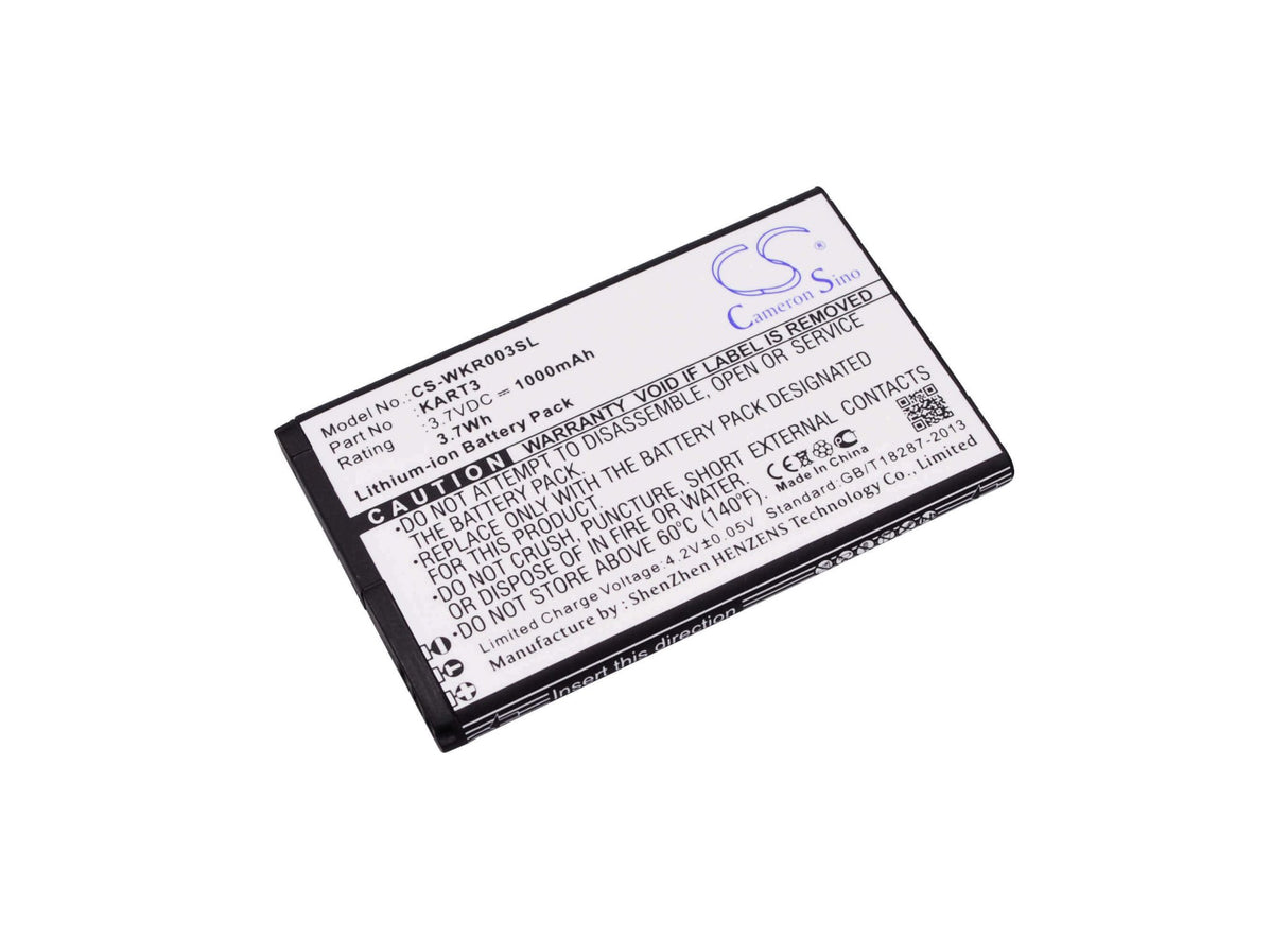 3,7V, Li-ion, 1000mAh, batterie de smartphone compatible avec Wiko, Kart3, Kart 3, Kart3, 3,7Wh Mobile, Smartphone Cameron Sino Technology Limited (Smartphone)