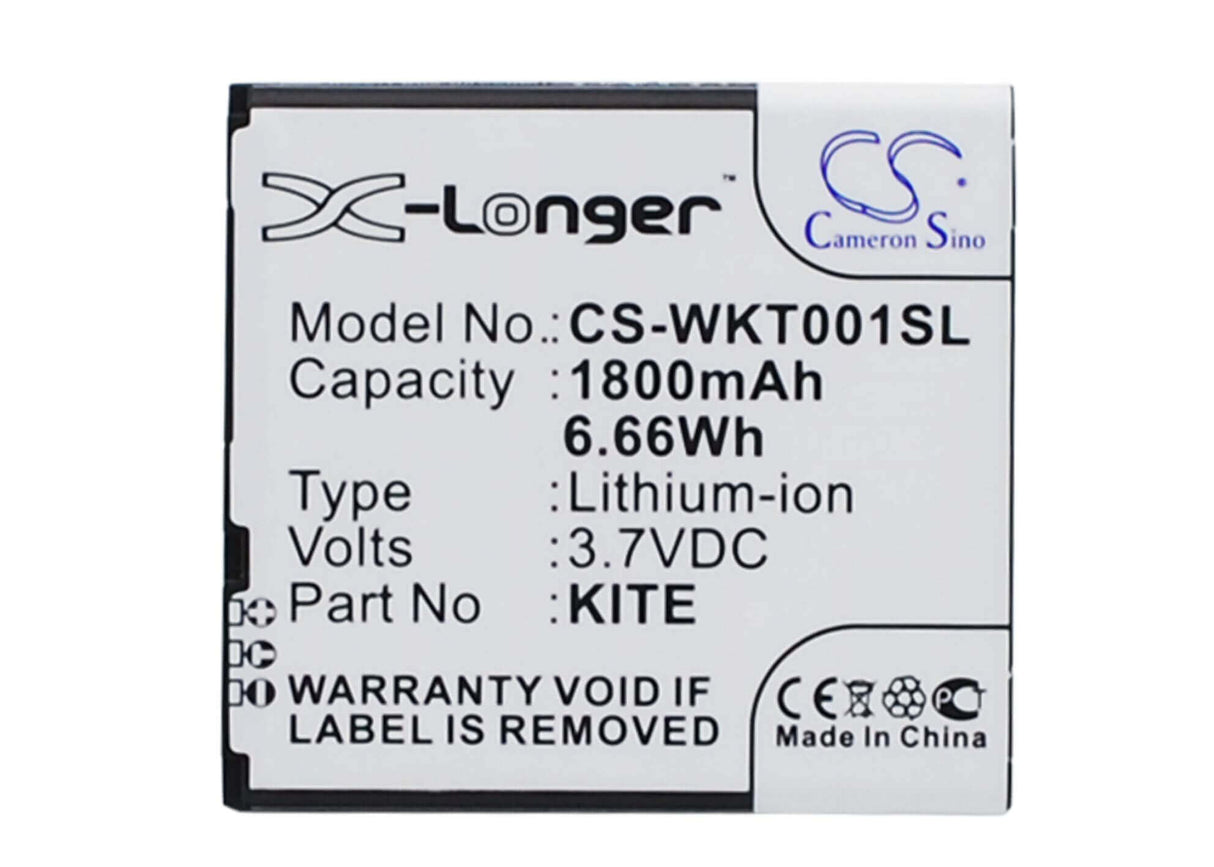 3.7V, Li-ion, 1800mAh, SmartPhone battery fits Wiko, Kite, Kite, 6.66Wh Mobile, SmartPhone Cameron Sino Technology Limited (Suspended)