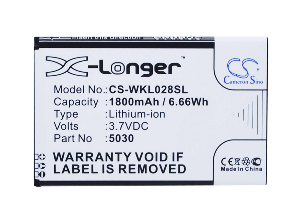 3,7V, Li-ion, 1800mAh, batterie de smartphone compatible avec Wiko, 5030, Lenny 2, Lenny 3, 6,66Wh Mobile, Smartphone Cameron Sino Technology Limited (Smartphone)