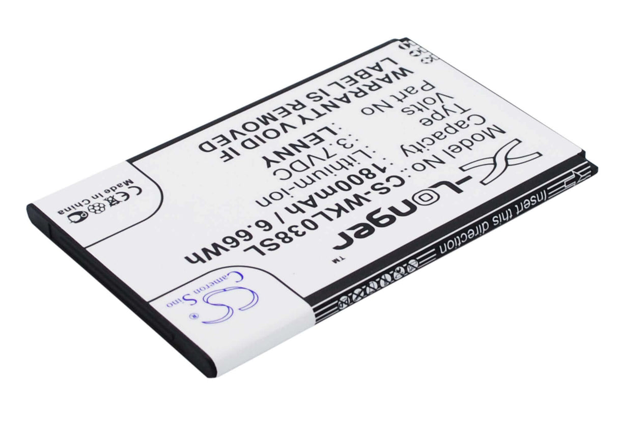 3.7V, Li-ion, 1800mAh, batterie de smartphone compatible avec Wiko, Lenny, B0386126, Lenny, 6.66Wh Mobile, Smartphone Cameron Sino Technology Limited (Smartphone)
