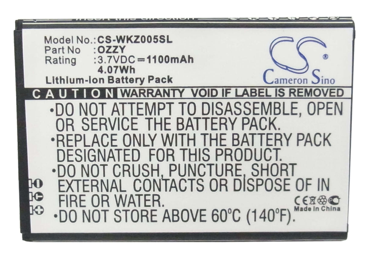 3,7V, Li-ion, 1100mAh, batterie pour smartphone compatible avec Wiko, Ozzy, Ozzy, Ozzy Double Sim, 4,07Wh Mobile, Smartphone Cameron Sino Technology Limited (Smartphone)