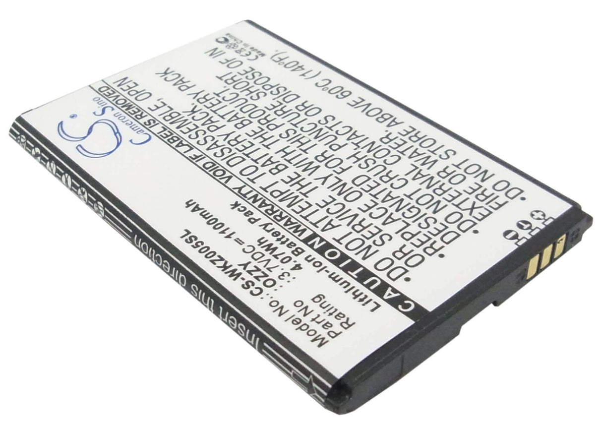 3,7V, Li-ion, 1100mAh, batterie pour smartphone compatible avec Wiko, Ozzy, Ozzy, Ozzy Double Sim, 4,07Wh Mobile, Smartphone Cameron Sino Technology Limited (Smartphone)
