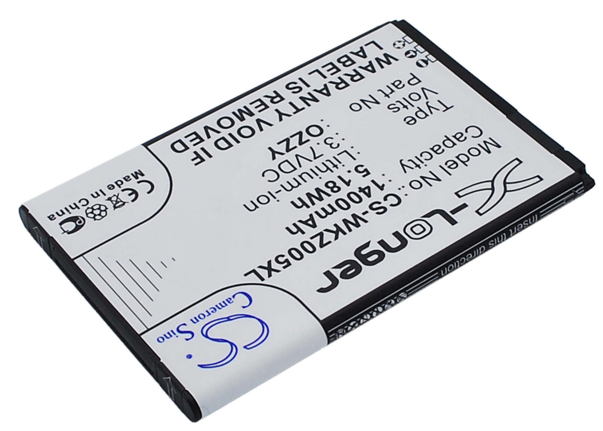 Batterie de smartphone 3,7V, Li-ion, 1400mAh, compatible avec Wiko, Ozzy, Ozzy, Ozzy Double Sim, 5,18Wh Mobile, SmartPhone Cameron Sino Technology Limited (Smartphone)