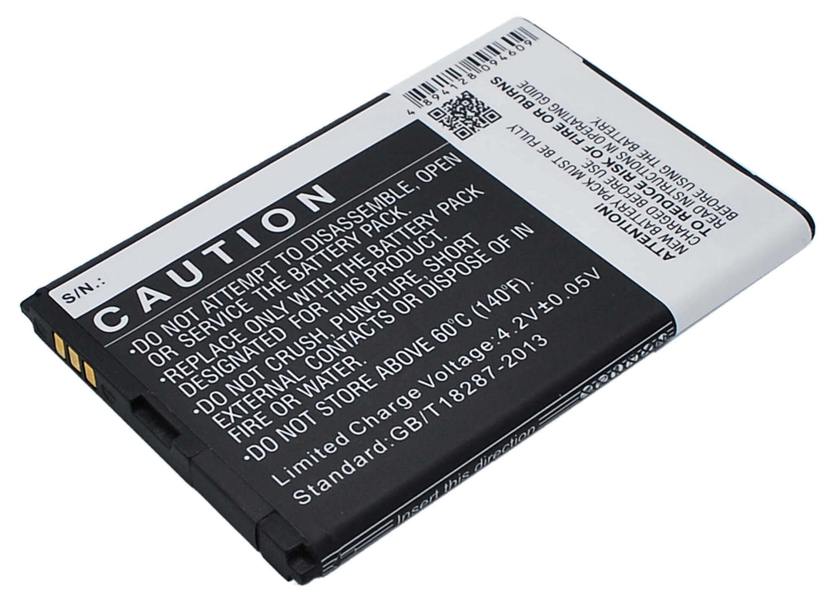 Batterie de smartphone 3,7V, Li-ion, 1400mAh, compatible avec Wiko, Ozzy, Ozzy, Ozzy Double Sim, 5,18Wh Mobile, SmartPhone Cameron Sino Technology Limited (Smartphone)