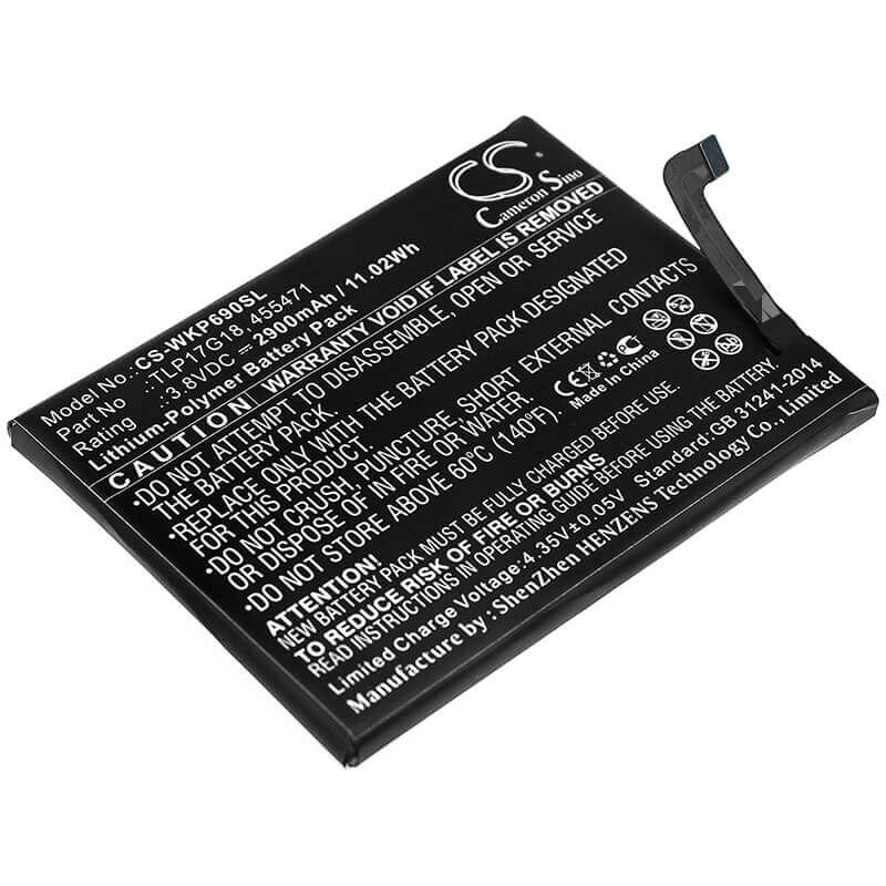 3.8V, Li-Polymer, 2900mAh, SmartPhone battery fits Wiko, 455471, P6901, Wim Lite, 11.02Wh Mobile, SmartPhone Cameron Sino Technology Limited (Smartphone)
