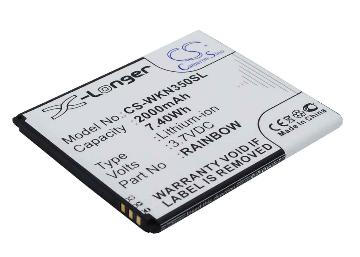 3.7V, Li-ion, 2000mAh, SmartPhone battery fits Wiko, Rainbow, Bloom, M172, 7.4Wh Mobile, SmartPhone Cameron Sino Technology Limited (Smartphone)