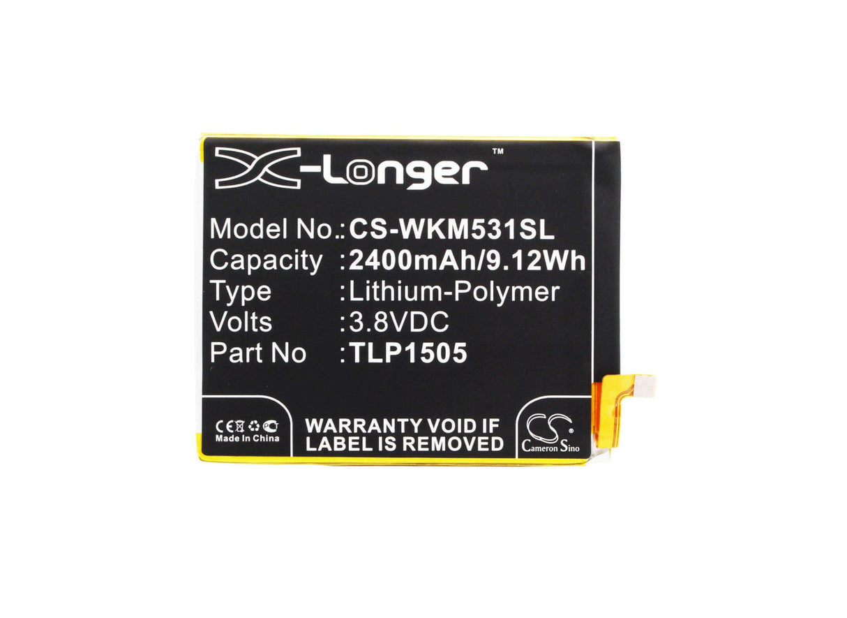 3.8V, Li-Polymer, 2400mAh, SmartPhone battery fits Wiko, Tlp1505, M531, Ridge, 9.12Wh Mobile, SmartPhone Cameron Sino Technology Limited (Suspended)