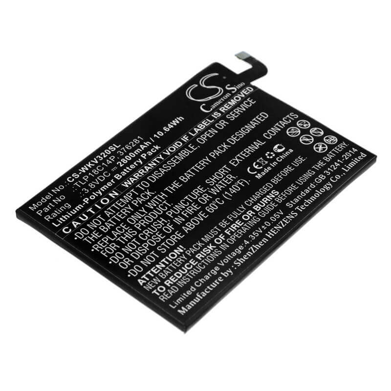 3.8V, Li-Polymer, 2800mAh, SmartPhone battery fits Wiko, 376281, View Max, 10.64Wh Mobile, SmartPhone Cameron Sino Technology Limited (Smartphone)